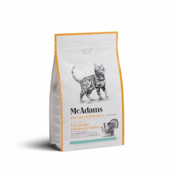 McAdams food for cats of all ages with 57% chicken and turkey meat 1.5kg