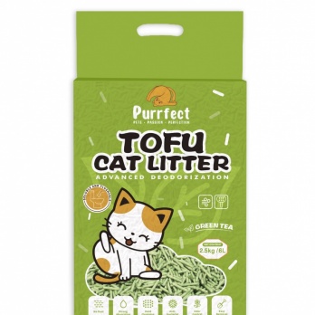 Purrfect tofu cat litter with green tea scent 6l