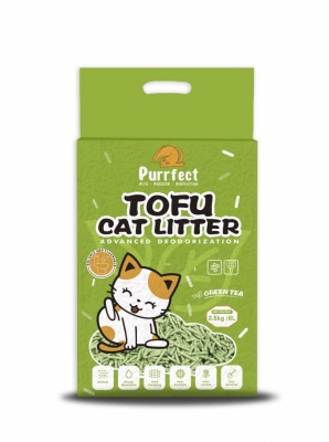 Purrfect tofu cat litter with green tea scent 6l