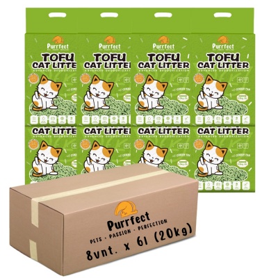 Purrfect tofu kaķu pakaiši ar zaļās tējas smaržu 6l*8gb