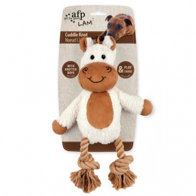 AFP Lambswool Toy for dogs "Cuddle Knot" - Cow